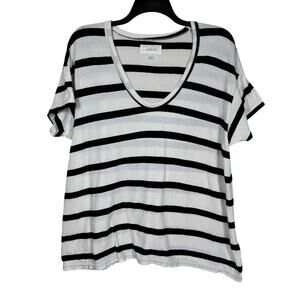 The GREAT. Striped V-Neck T-Shirt Women’s Size Large Cotton Casual Everyday